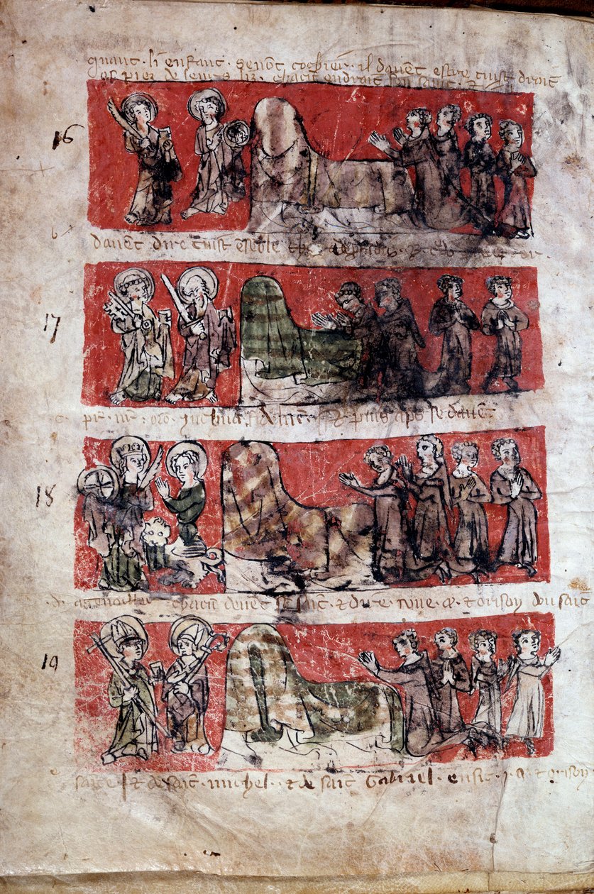 Scène uit het studentenleven aan het Hubant College of Ave Maria in Parijs. Manuscriptpagina 