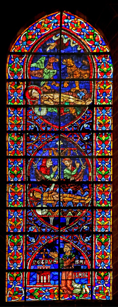 Scènes betreffende de dood van St. Vincentius; schenker Petrus Baillart door French School