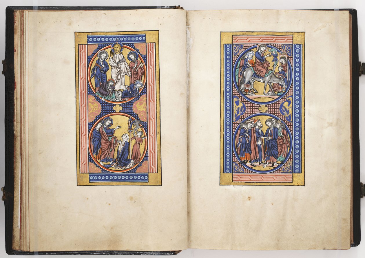 Scènes uit het leven van Christus, illustratie uit de Lewis Psalter, ca. 1225-50 door French School