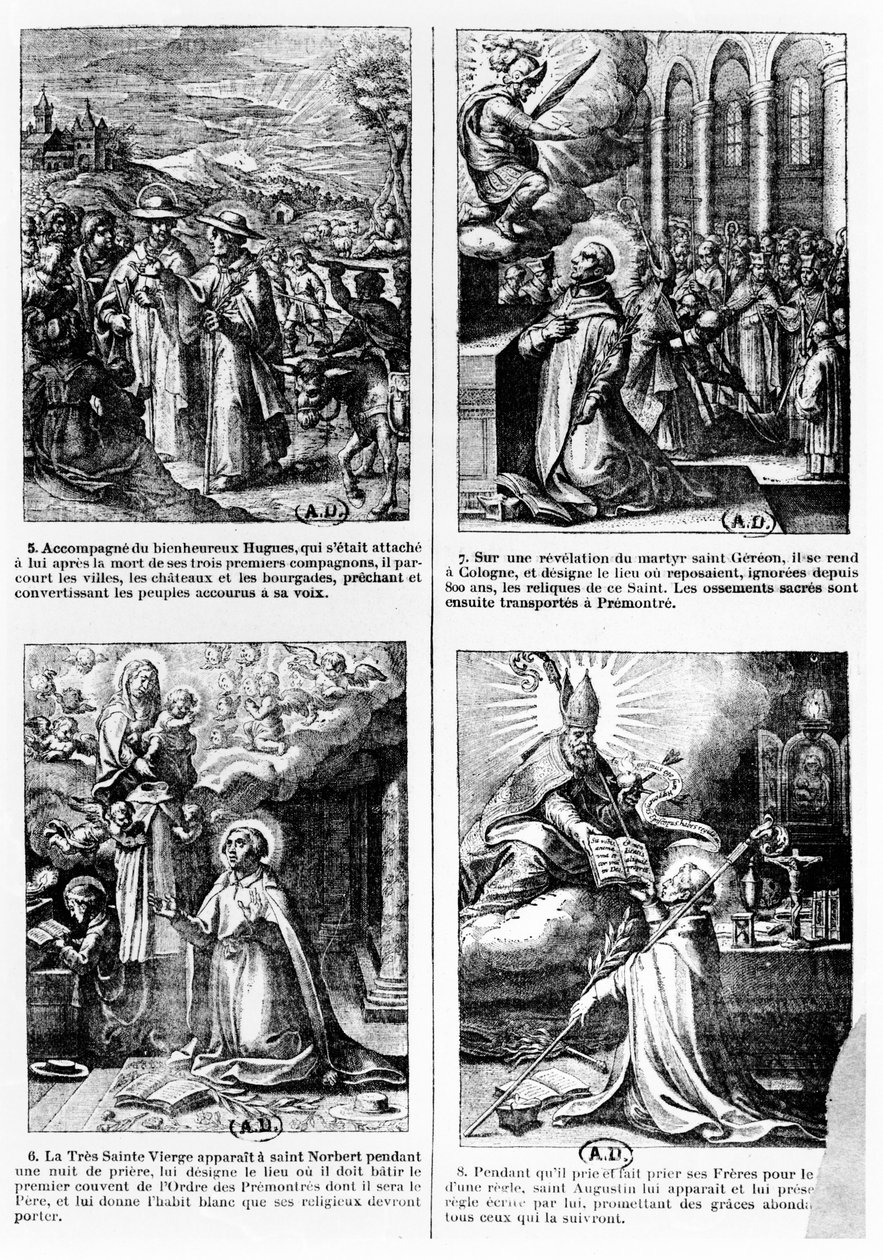 Scènes uit het leven van Sint Norbert, stichter van de Premonstratenzer orde van reguliere kanunniken door French School