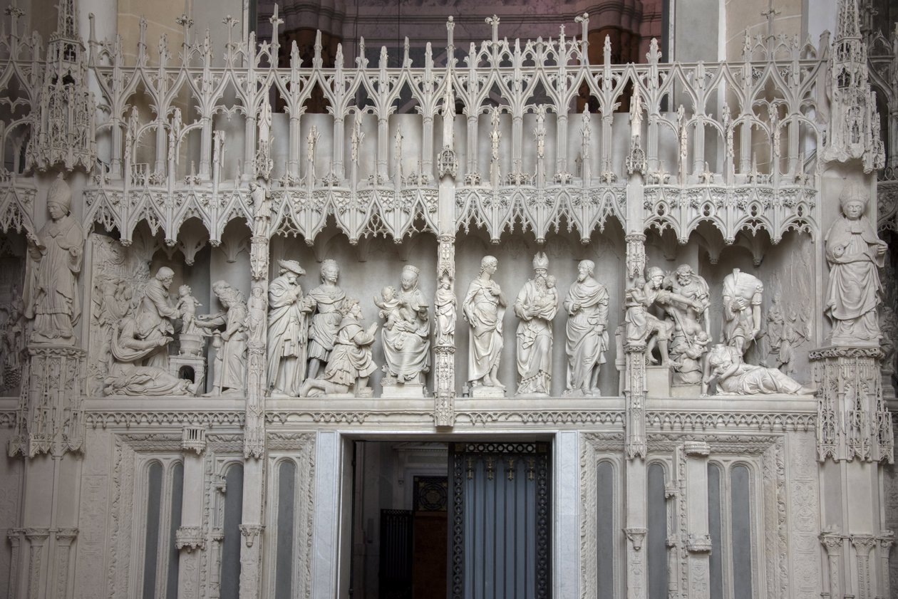 Scènes van het koor van de kathedraal van Chartres door French School