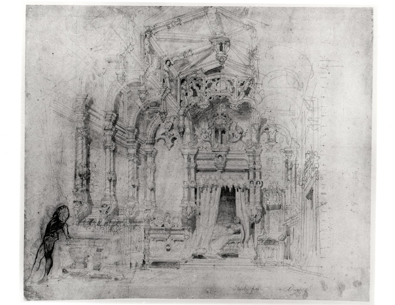 Decorontwerp voor de eerste productie van Angelo, tyran de Padoue door Victor Hugo (1802-85), 1835 door French School