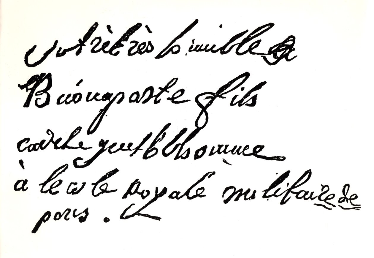 Handtekening van Napoleon Bonaparte (1769-1821) uit 1785, uit Napoleon door Armand Dayot, Parijs, 1895 door French School
