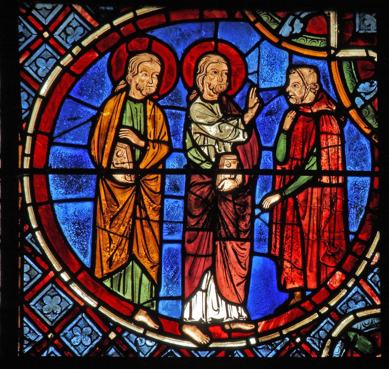 Heiligen Simon en Judas met een diaken door French School