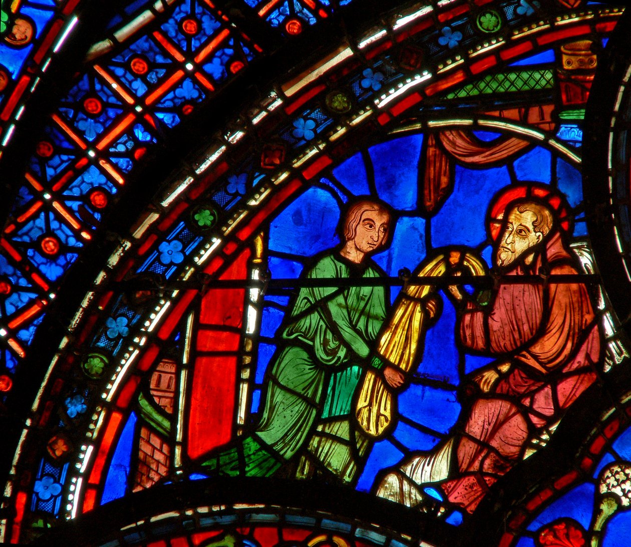 St. Antonius: geeft zijn mantel aan een leerling door French School