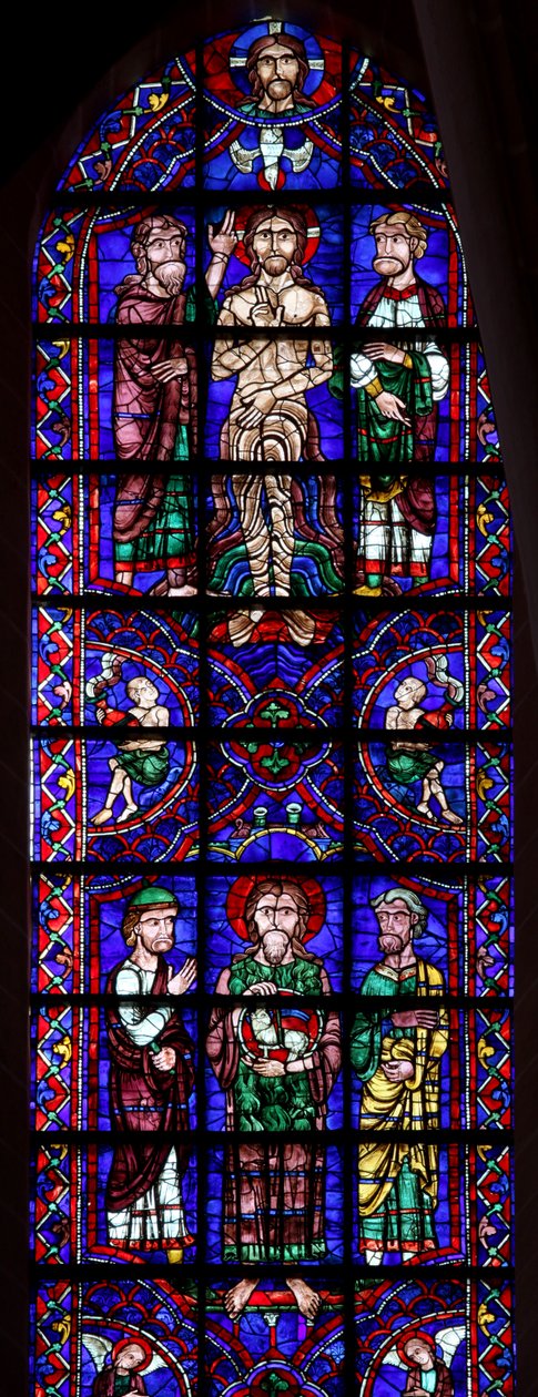St. Johannes de Doper met Agnus Dei; de Jordaan Doop door French School