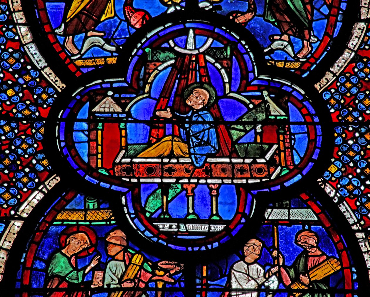 Het Sint-Jans-raam: wacht op dood en opstanding door French School
