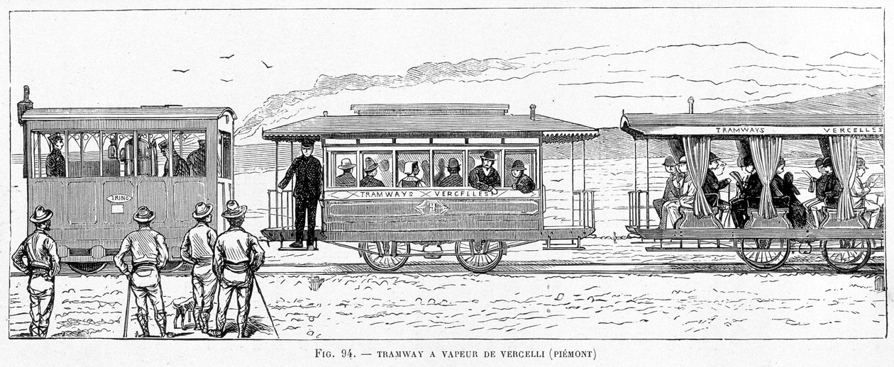 Stoomtram van Vercelli (Piëmont) - in 