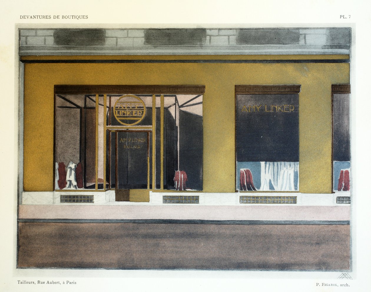 Kleermakers, plaat 7, illustratie uit Devantures de Boutiques door Louis-Pierre Sezille, Parijs, 1927 door French School