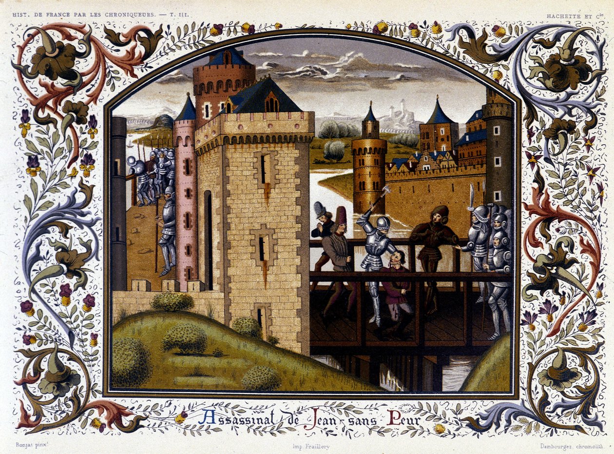 Tanguy du Chatel vermoordt Jean zonder vrees op de brug van Montereau door French School