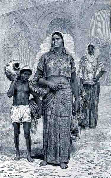 Vrouwen van Tehuantepec, uit De oude steden van de Nieuwe Wereld, door Claude-Joseph-Desire Charnay, uitgegeven 1887 door French School