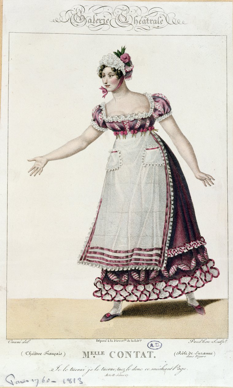 De Actrice Mademoiselle Contat in de rol van Suzanne in Het Huwelijk van Figaro door Pierre Augustin Caron de Beaumarchais (1732-99) door French School
