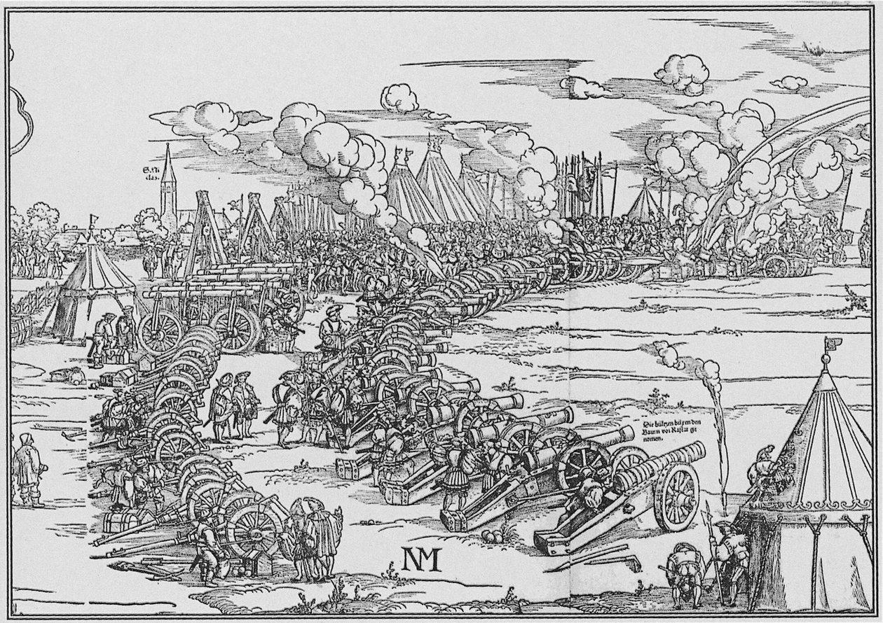 Het artilleriepark van Karel V, 1530 door French School