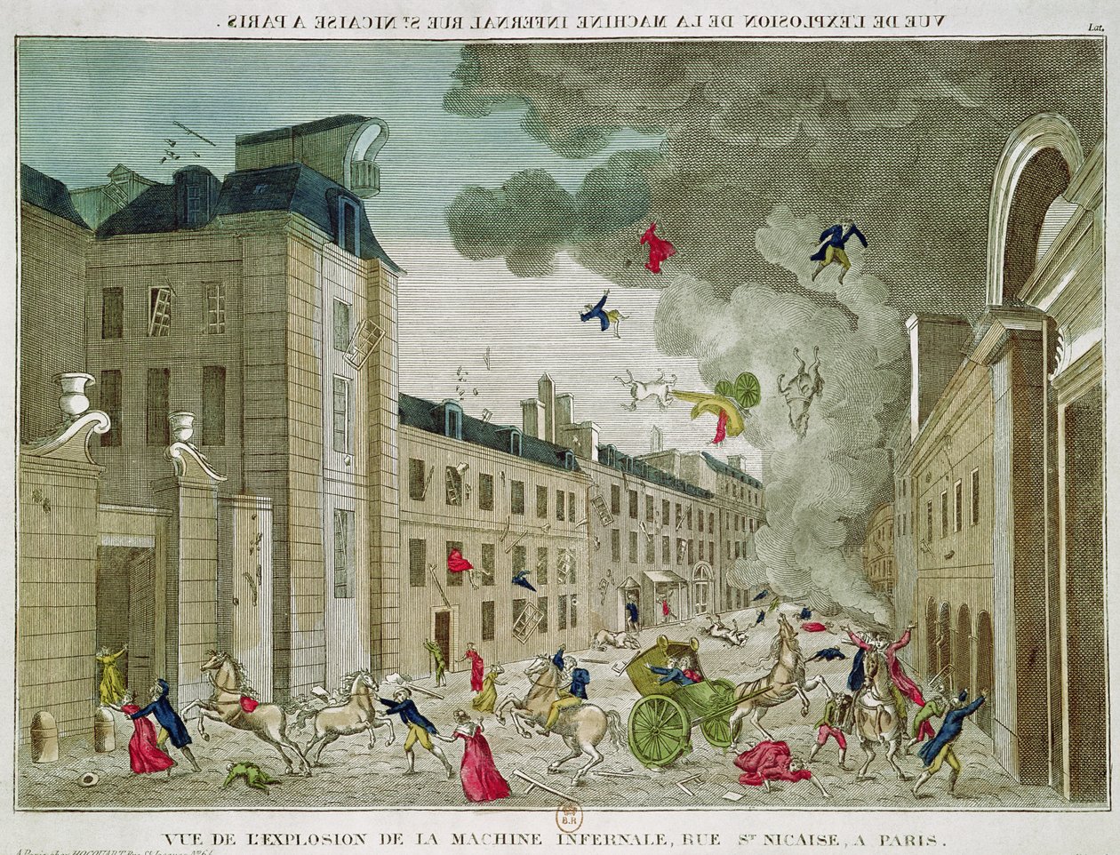 De poging tot moord op Napoleon Bonaparte op de Rue Saint-Nicaise, Parijs, 24 december 1800 door French School