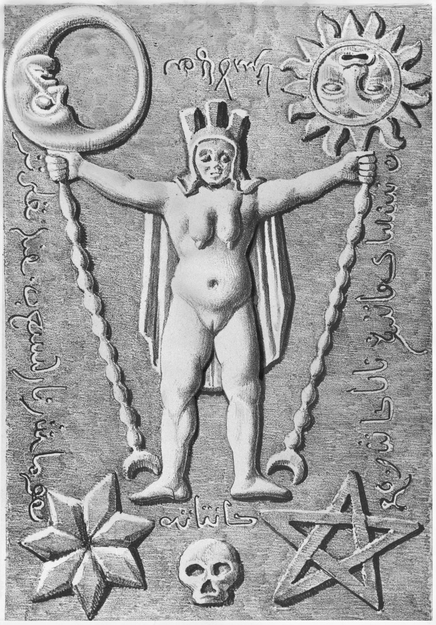 De Baphomet van de Tempeliers, kopie van een stenen kist gevonden in Essarois (Bourgondië) door French School