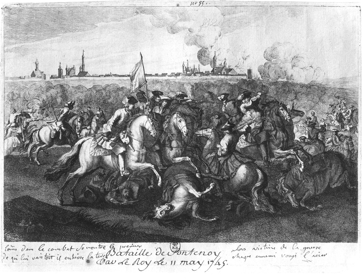 De Slag bij Fontenoy, 11 mei 1745 door French School