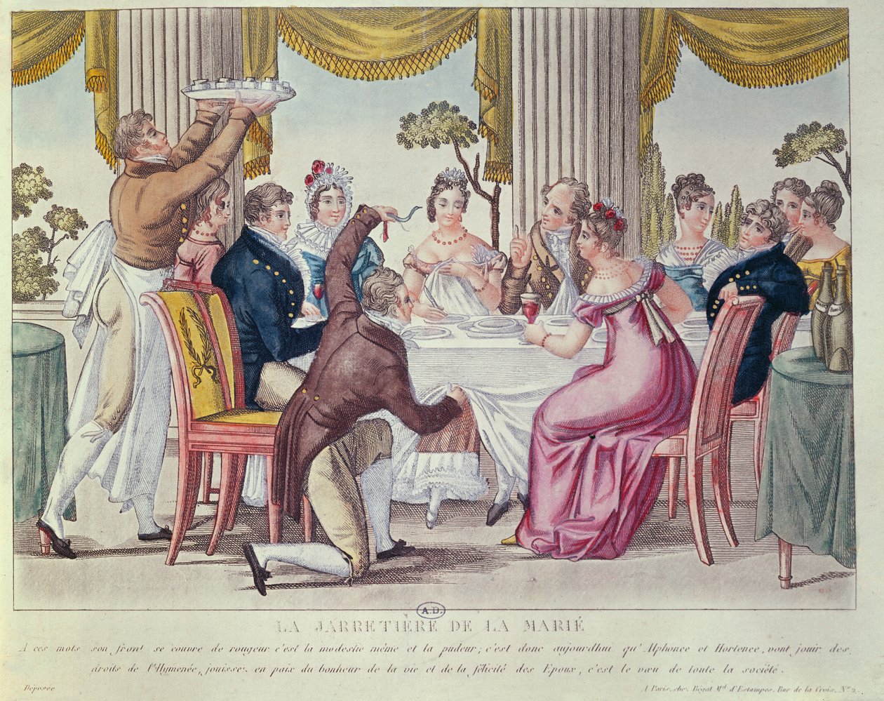 De kousenband van de bruid, c.1820 door French School