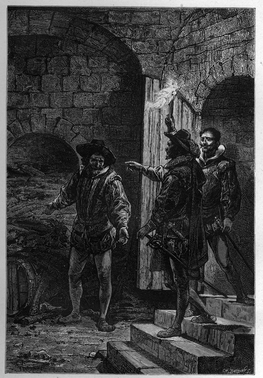 De arrestatie van Guy Fawkes (Guido Falxius, bekend als John Johnson, Engelse katholiek) door French School