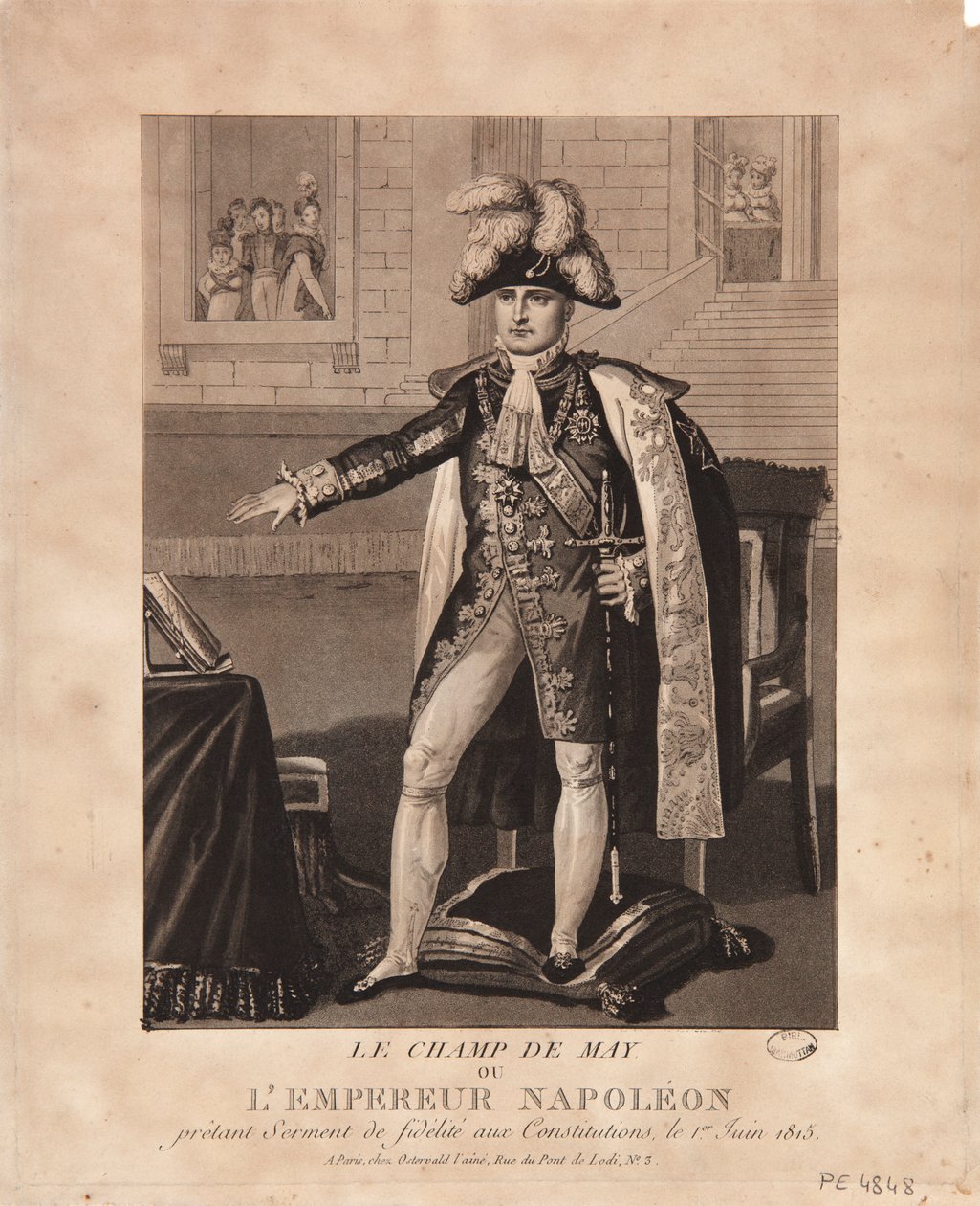 Het Champ de Mai, of Keizer Napoleon die de eed van trouw aan de grondwet aflegt door French School