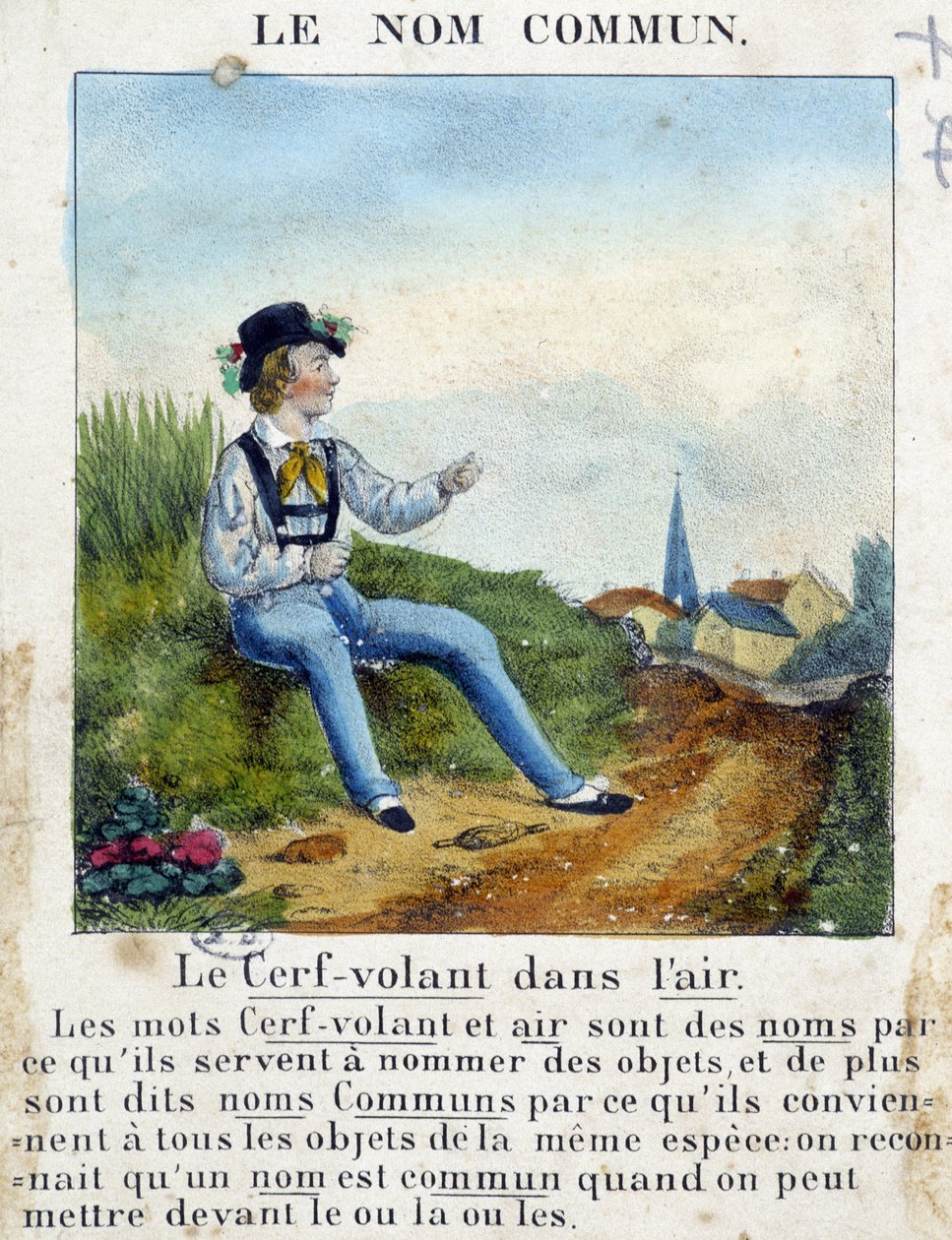 De gewone naam (Kind met een vlieger) - in "Grammaire en images" door French School