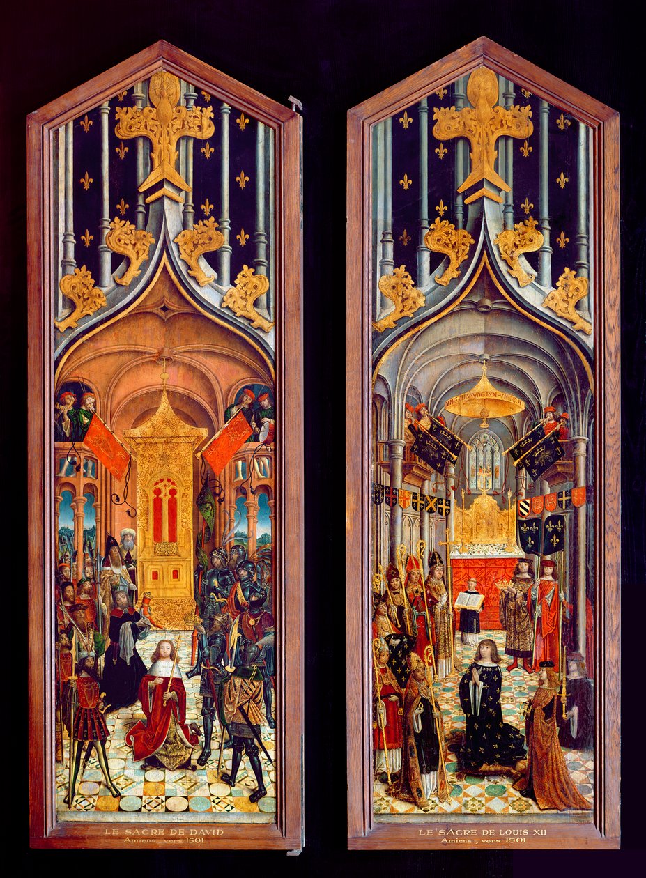 De Kroning van David en Lodewijk XII (1462-1515) 1501 door French School