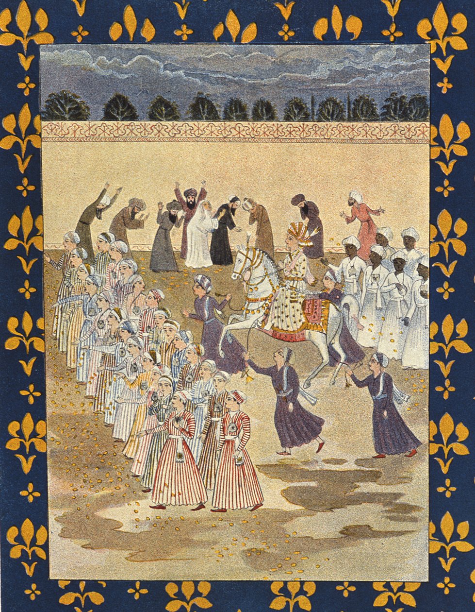 De Stoet van Aladdin, illustratie voor Aladdin, uit De Arabische Nachten, 1895 door French School