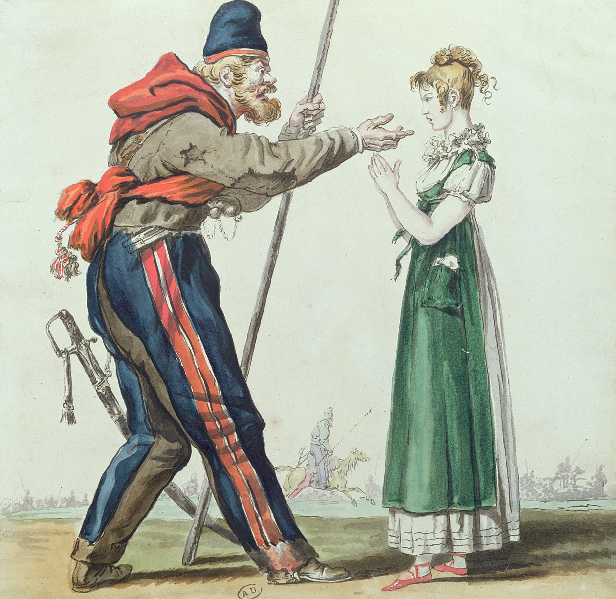 De Kozak in Parijs, c.1815 door French School