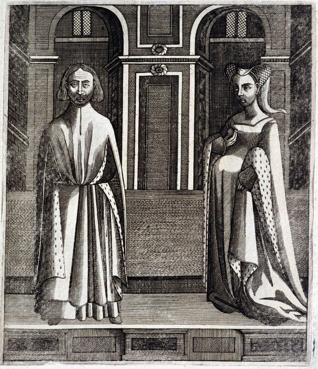 De Graaf van Poitiers en Toulouse Alphonse (1220-1271) en zijn vrouw Jeanne (dochter van Raymond VII) (1220-1271) - in 