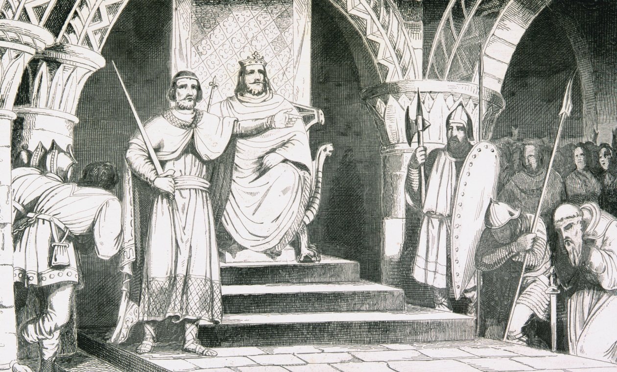 De kroning van Chilperic II (670-720), uit 