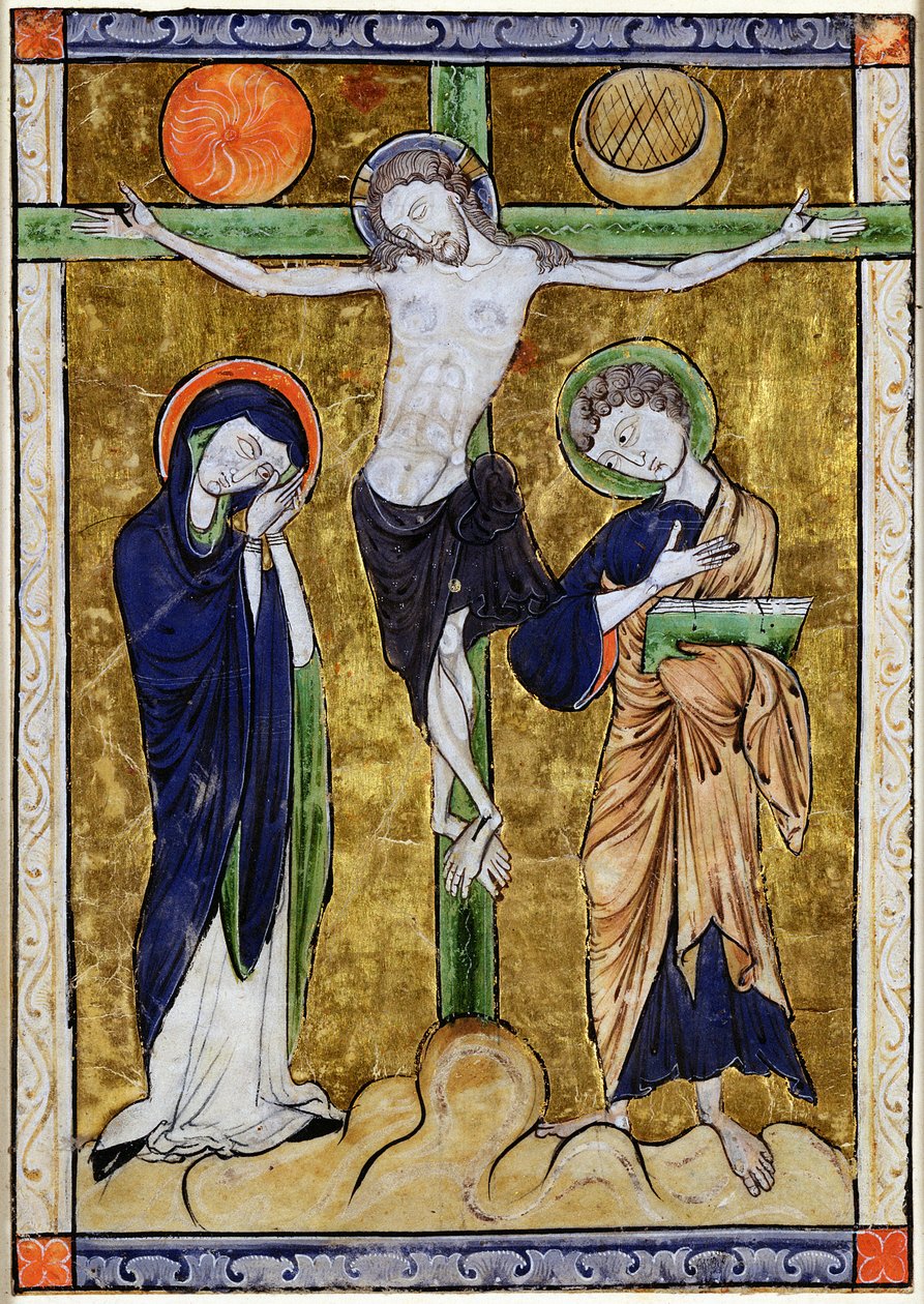 De Kruisiging, uit een Psalter, c.1215 door French School