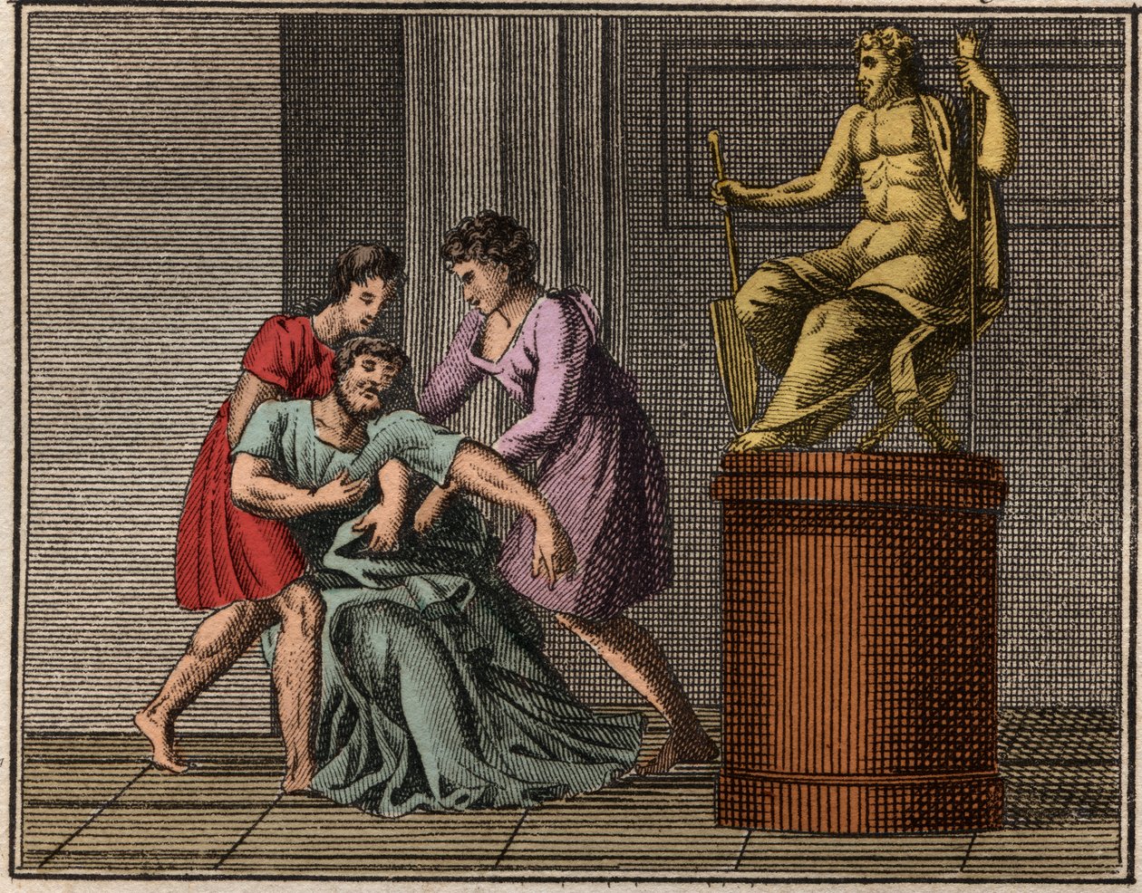 De dood van Demosthenes. door French School