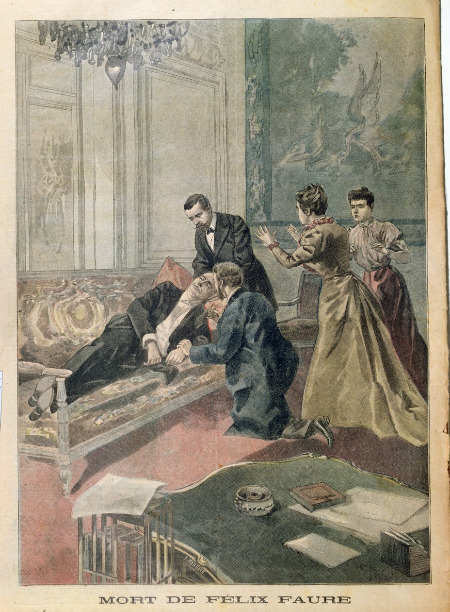 De dood van Felix Faure (1841-99) uit Le Petit Journal, 26 februari 1899 door French School