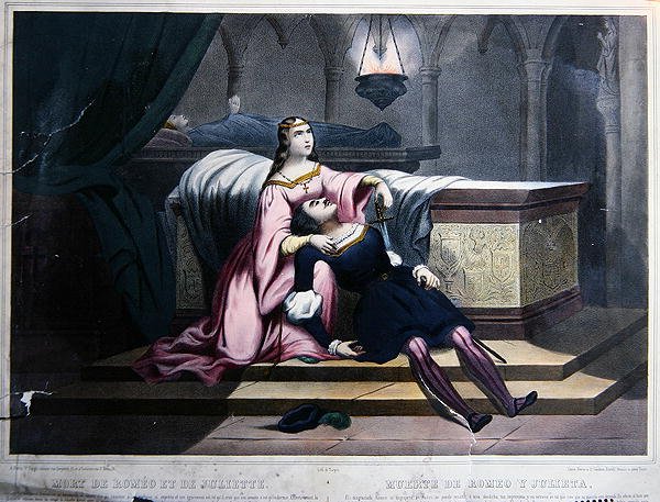 De dood van Romeo en Julia, ca. 1830 door French School