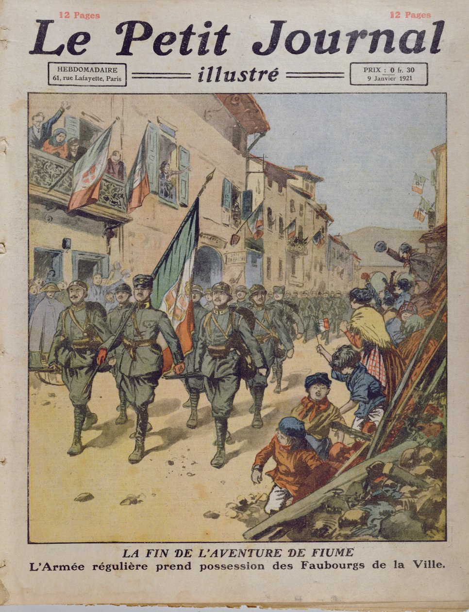 Het Einde van het Fiume Avontuur, uit Le Petit Journal, 9 januari 1921 door French School