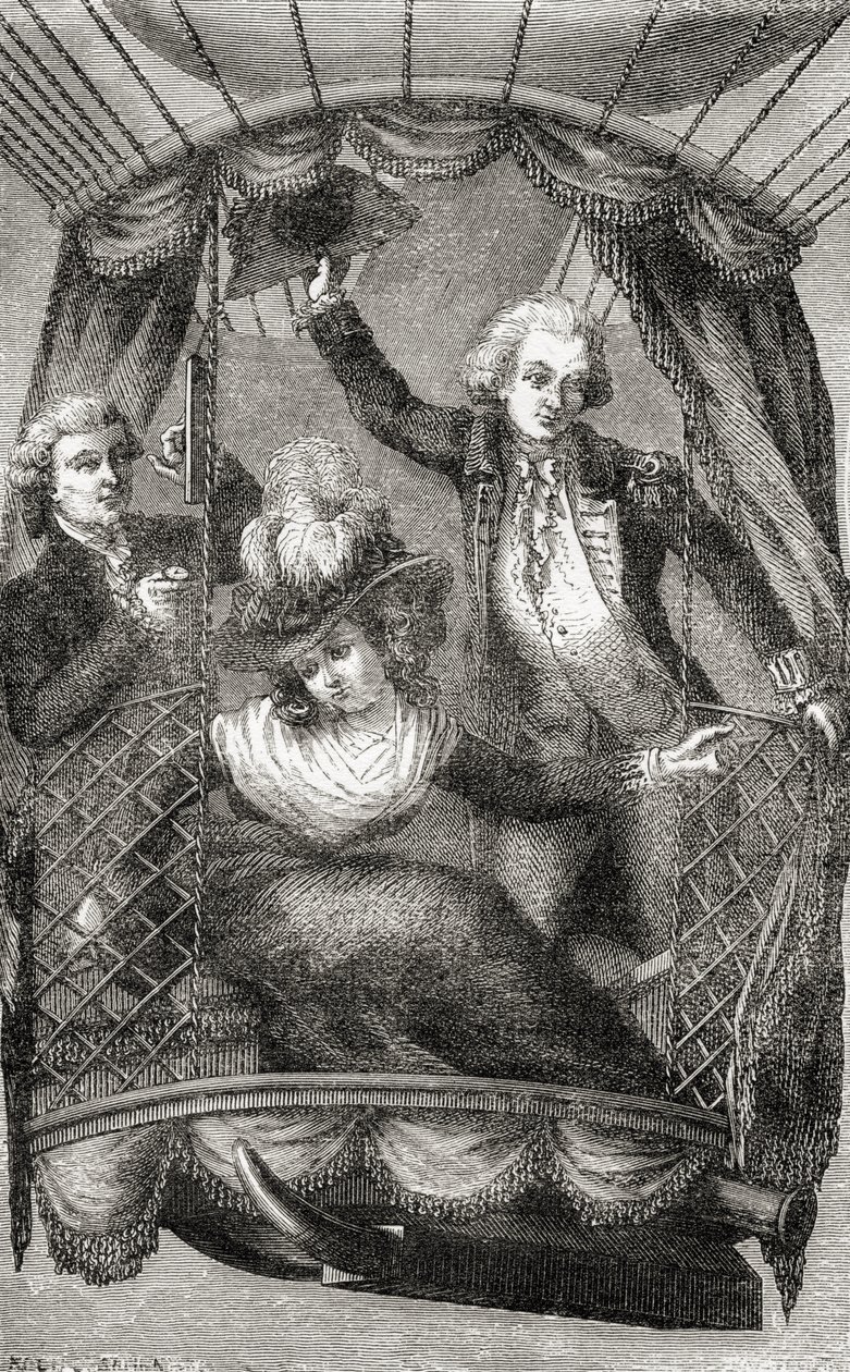 De eerste ballonvaart in Engeland, 15 september 1784, uit 