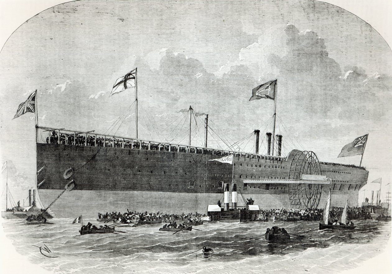 De Great Eastern, illustratie uit Le Nouvel Illustré door French School