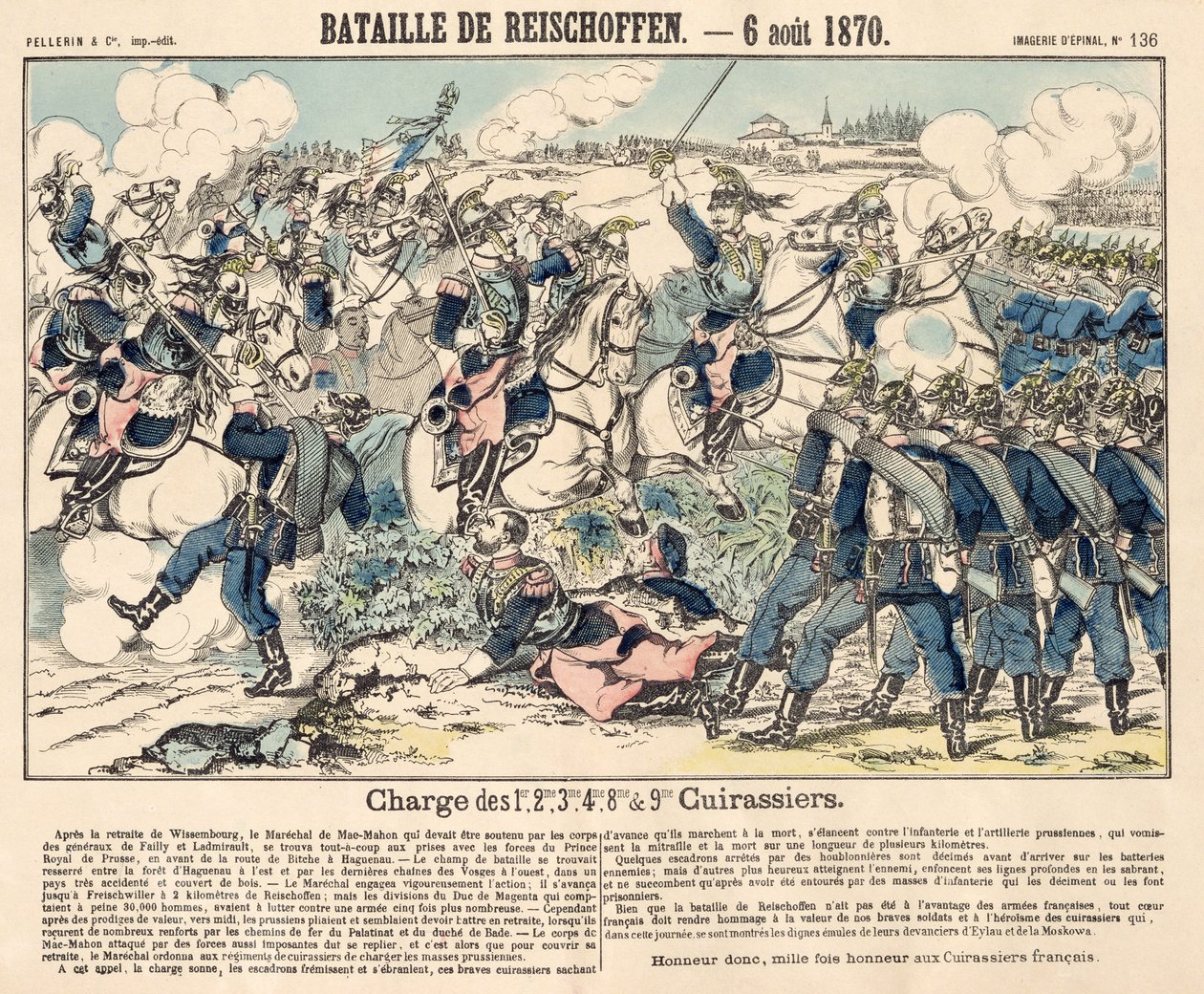 De Heroïsche Aanval van de Franse Cavalerie tijdens de Slag bij Reichshoffen, 6 augustus 1870 door French School