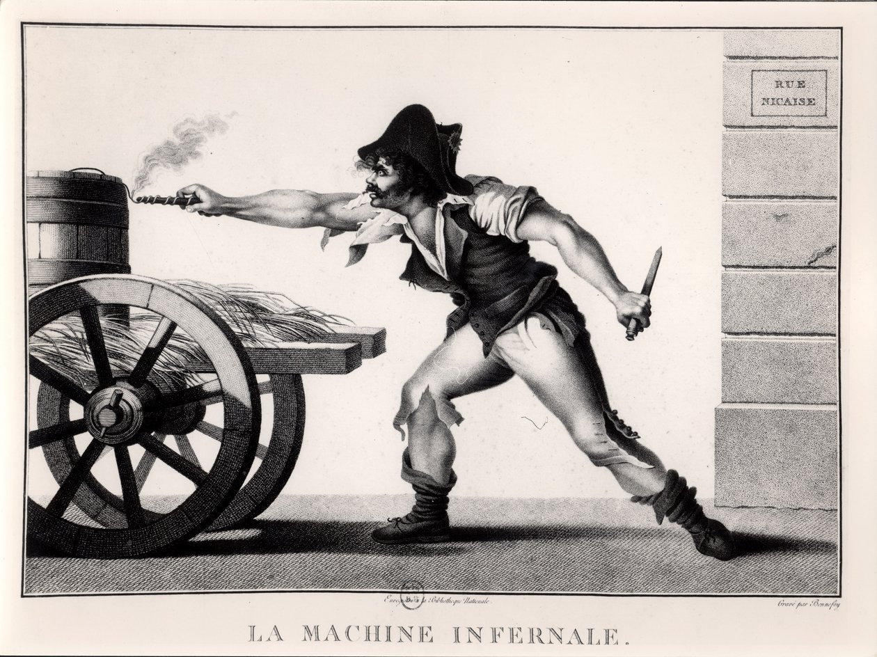 De helse machine, rue Saint-Nicaise, Parijs, 24 december 1800 door French School