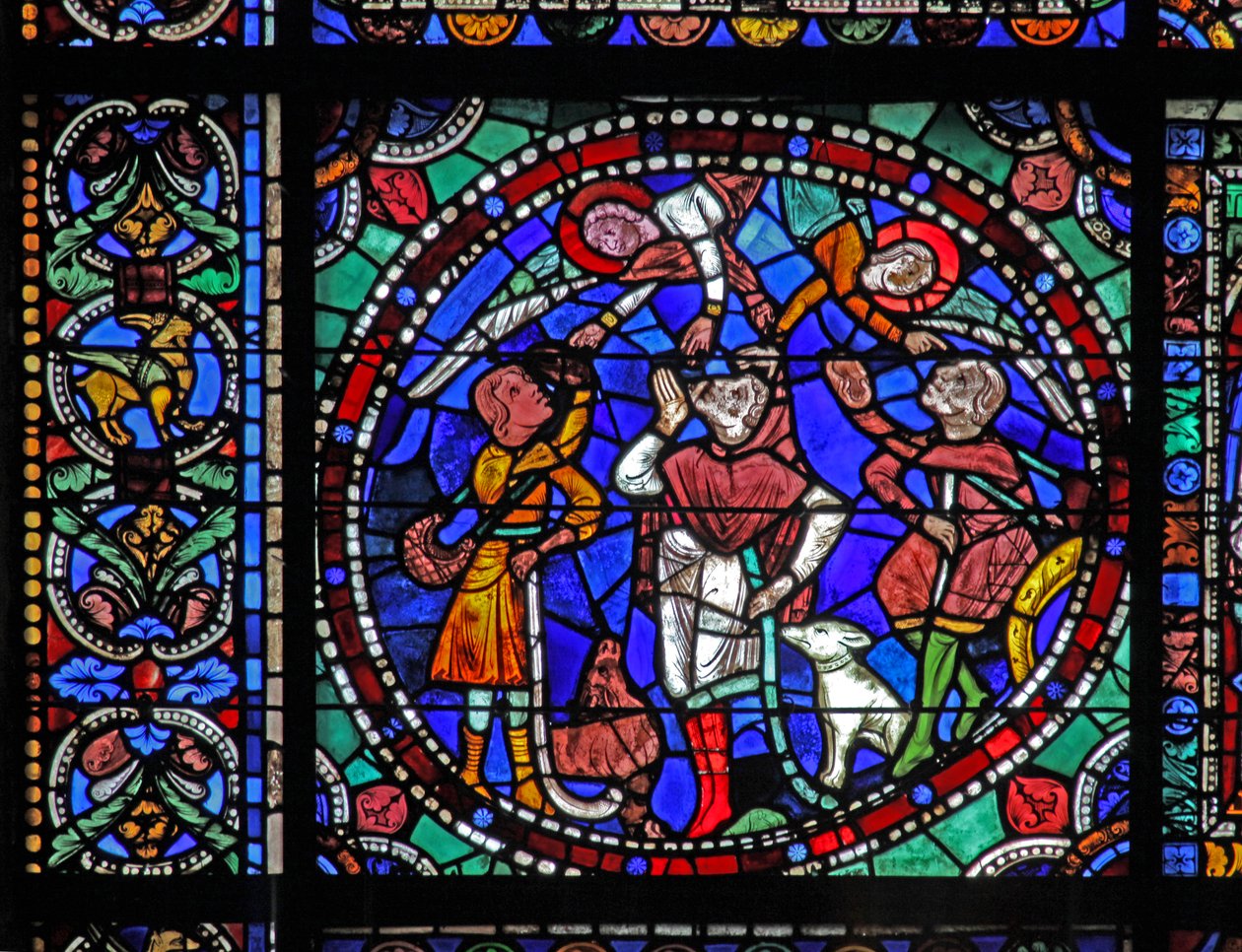 Het Leven van Christus-raam: De Aankondiging aan de Herders door French School
