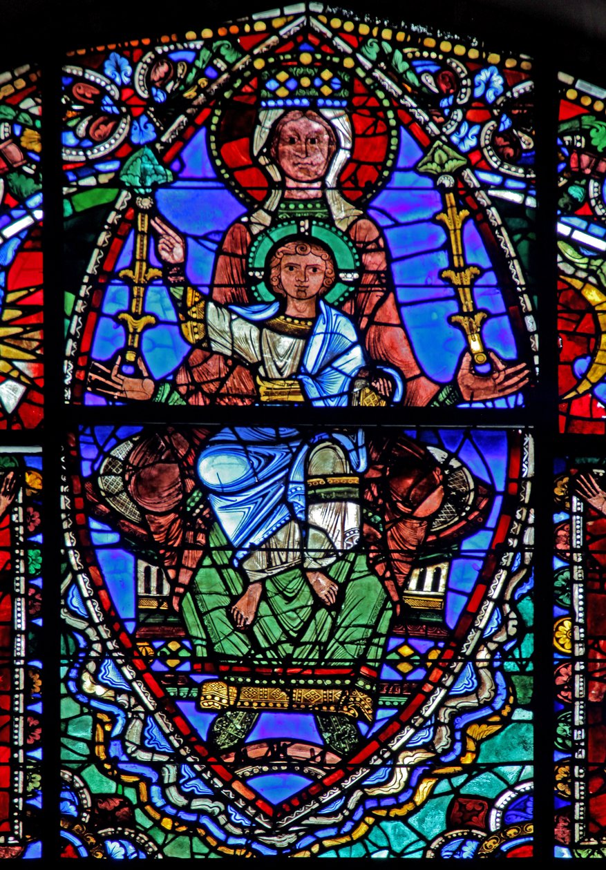 Het Leven van Christus-raam: De Maagd en Kind door French School