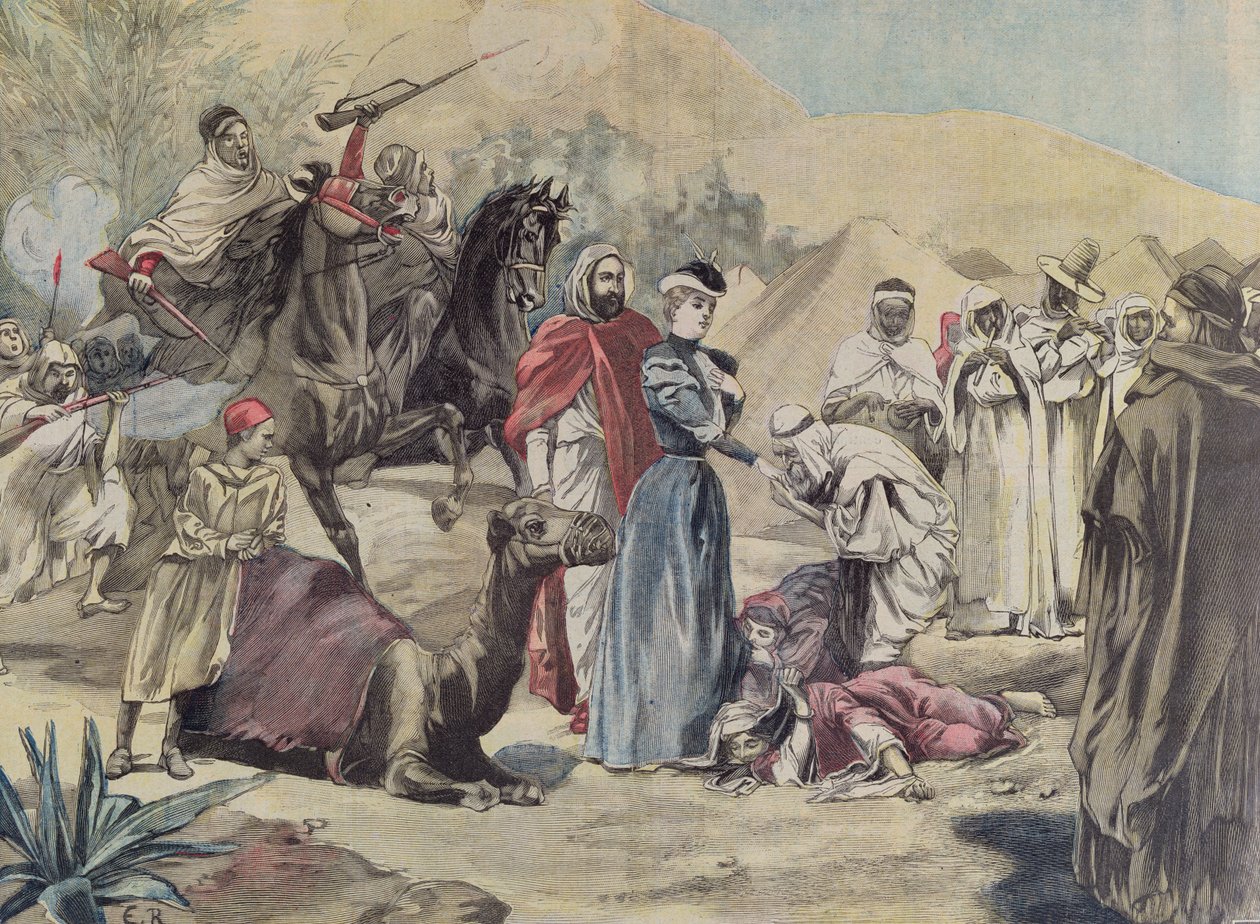 Het huwelijk van een Europese vrouw met een Arabische leider, uit Le Petit Journal, 1899 door French School