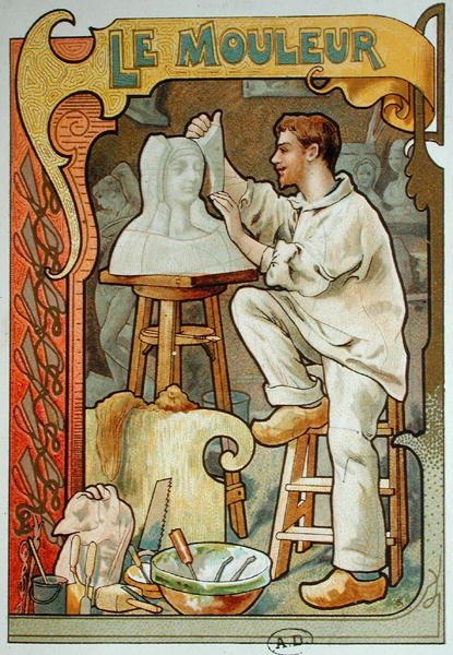 De Vormer, illustratie uit een boek over ambachten, ca. 1899 door French School