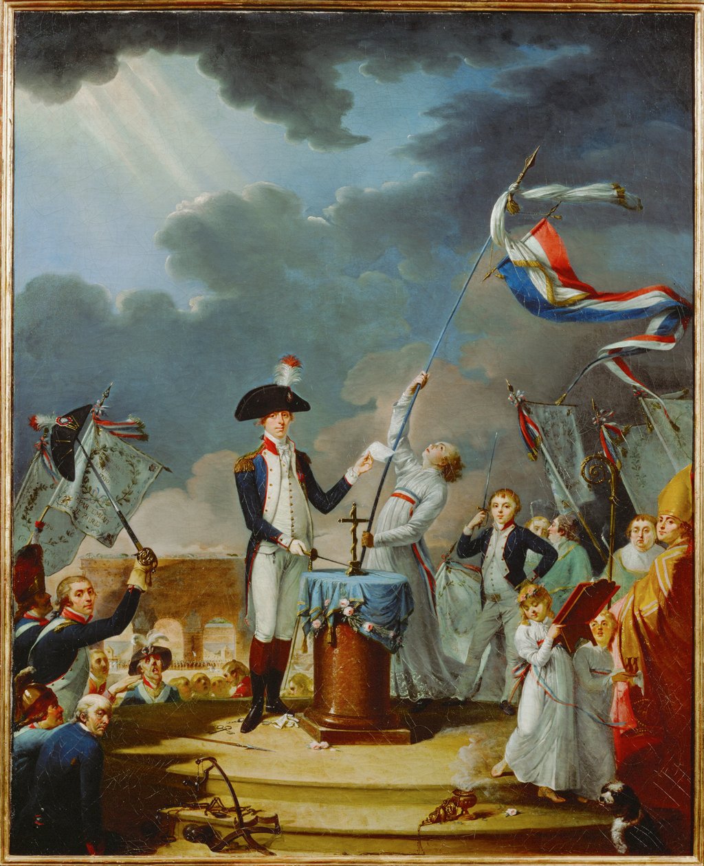 De eed van generaal Lafayette bij de viering van de Federatie ... door French School