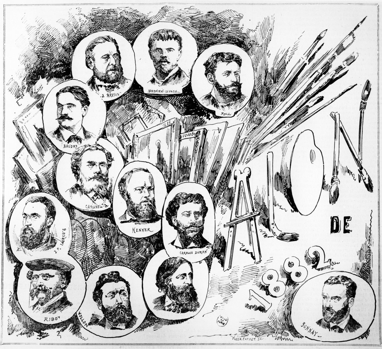 De Salon van Parijs van 1882 door French School