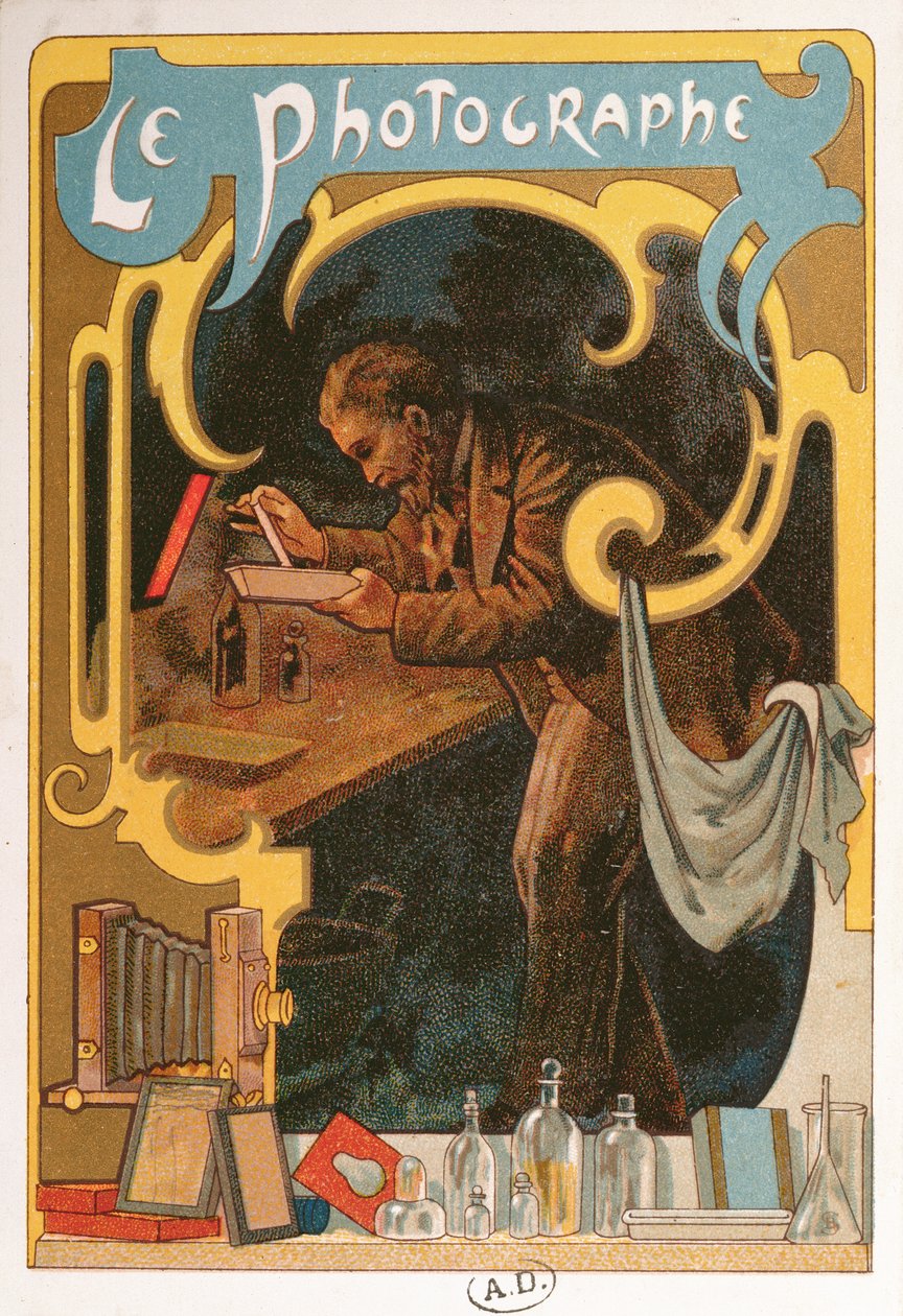 De fotograaf, ca. 1899 door French School