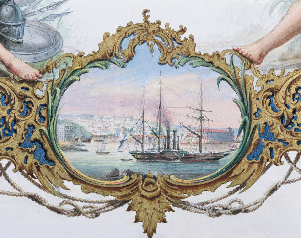 De Haven van Sebastopol, 1854 door French School