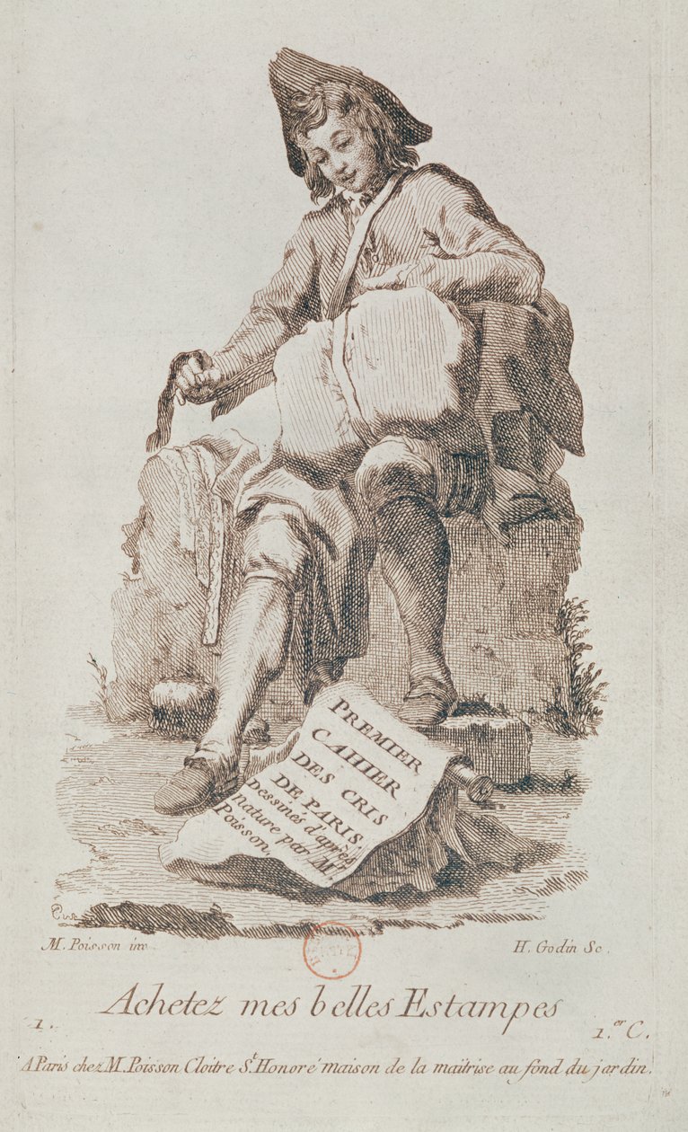 De prentverkoper, uit Petits Metiers de Paris door French School