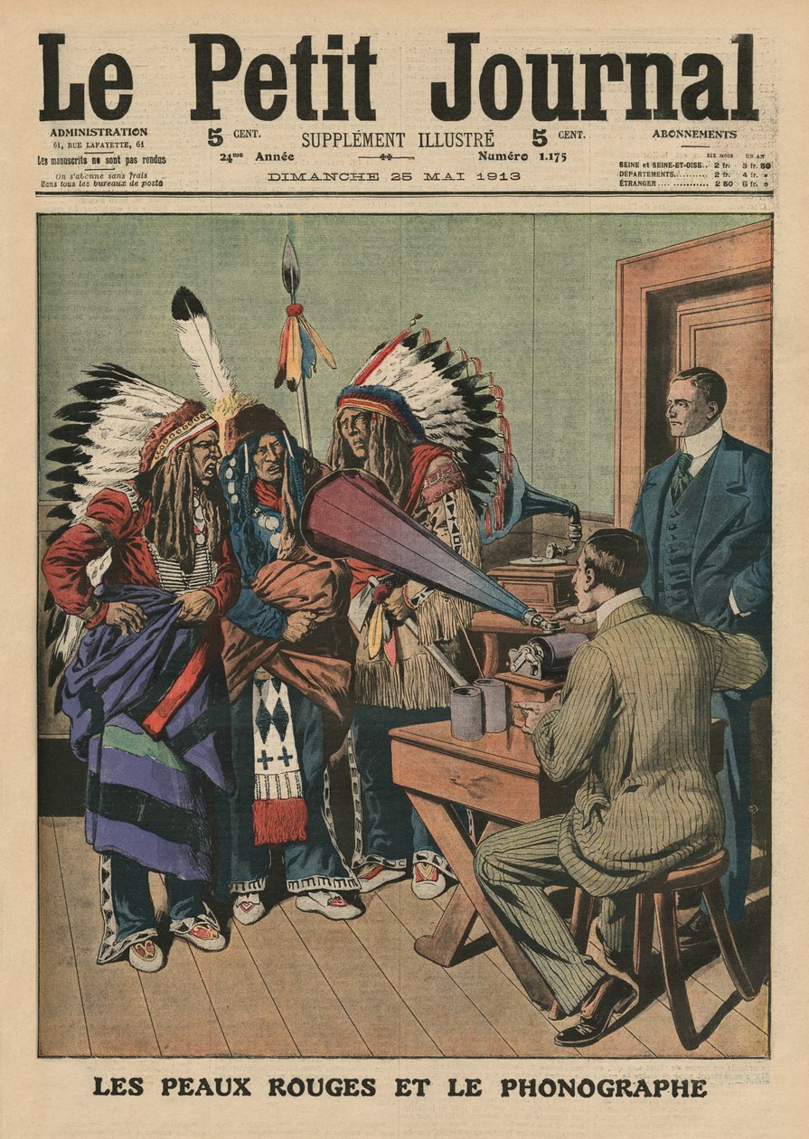 De Indianen en de fonograaf, vooromslagillustratie van 