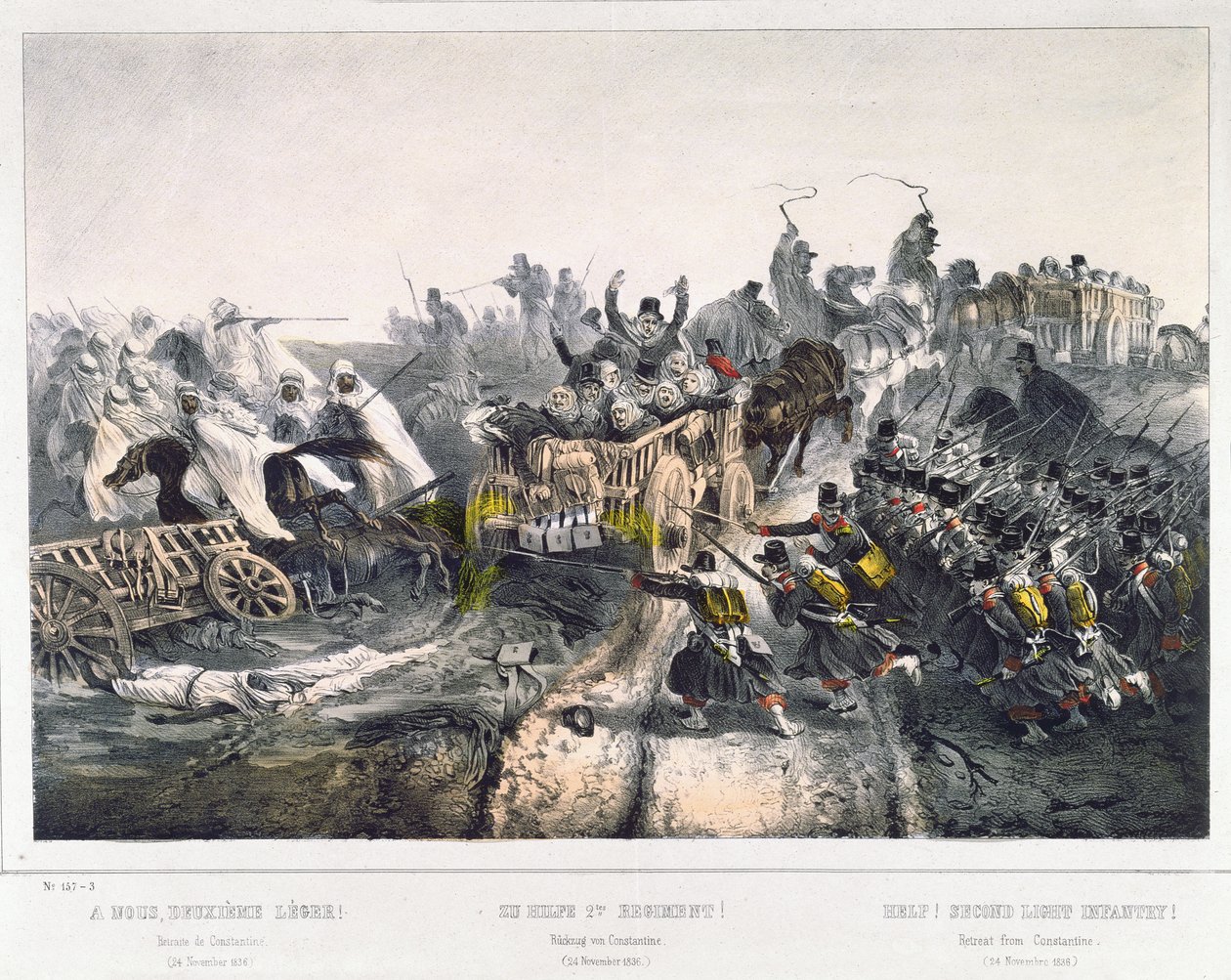 De terugtocht van de Fransen uit Constantine op 24 november 1836 door French School