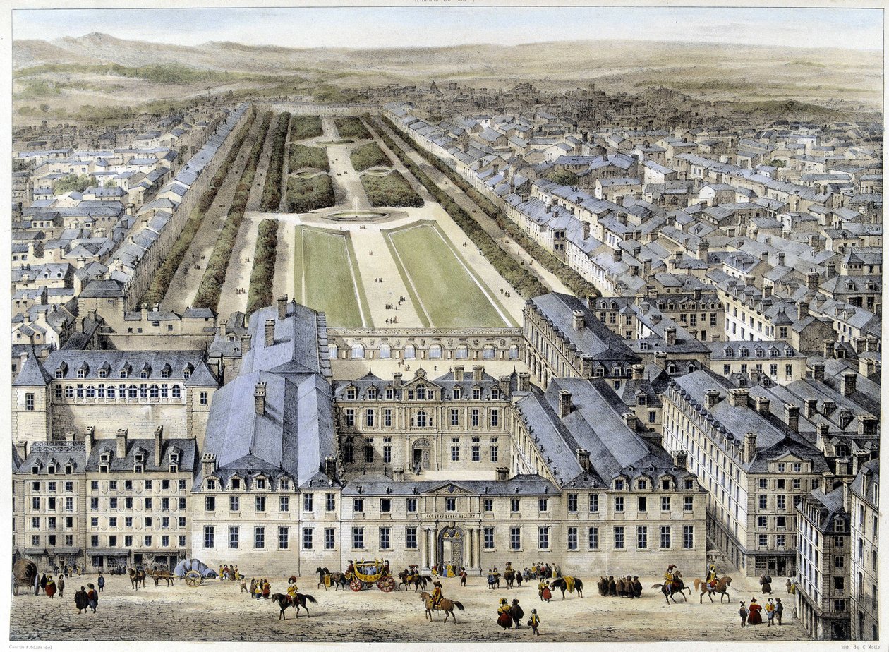 Het Koninklijk Paleis in 1679, gezien vanaf St Honoré Street door French School